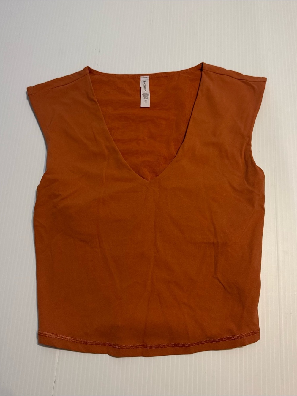 Athleta Orange Essence V Neck Yoga Tank XS Sleeveless Athleisure Workout Top